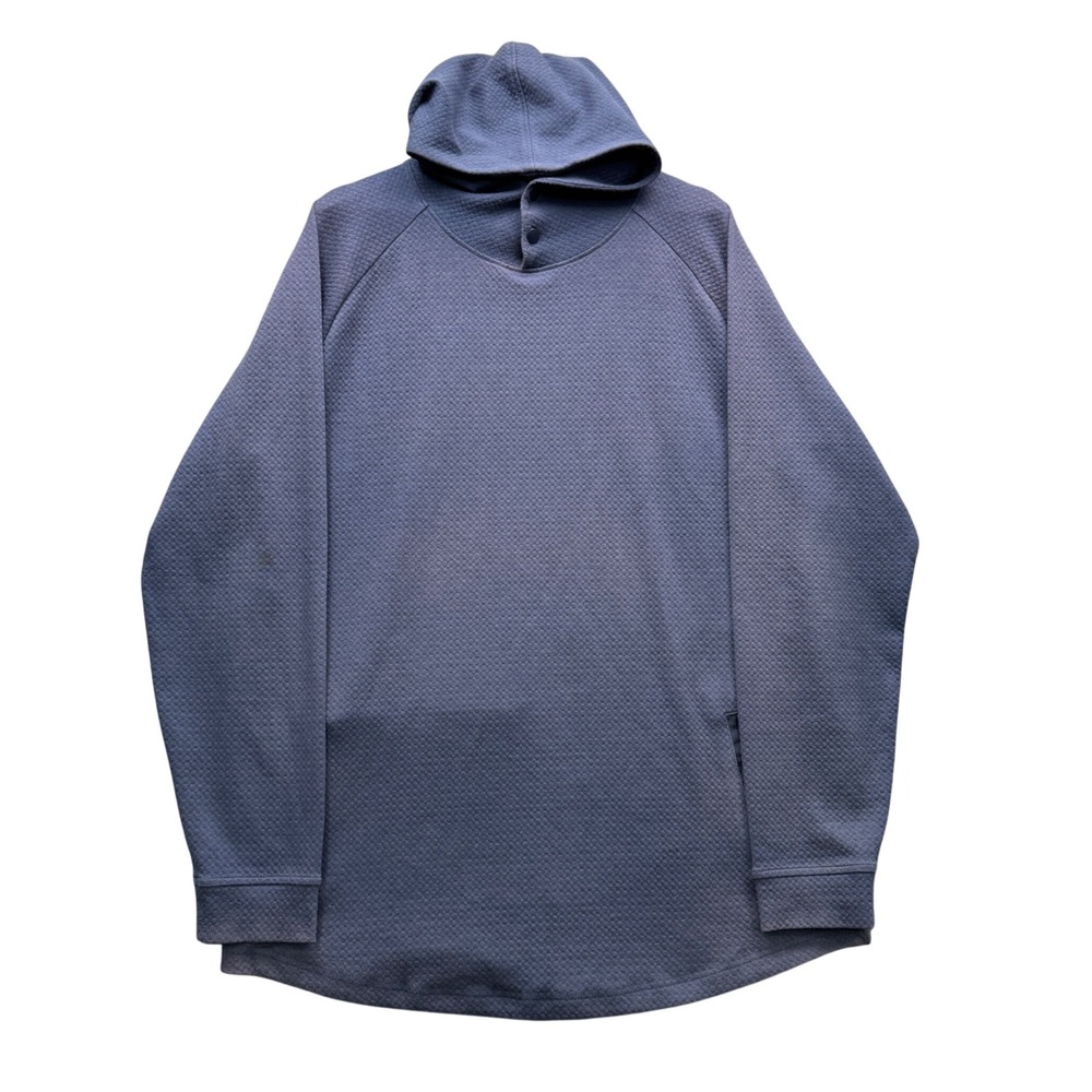 Swannies Textured Golf Hoodie Mens 2XL Navy Blue Long Sleeve Snap Neck Fleece